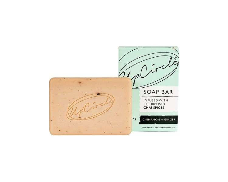 UpCircle Cinnamon and Ginger Chai Soap Bar 100g Organic Vegan Cleanser for Face and Body