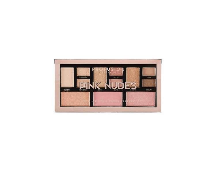 Profusion Cosmetics Mini Artistry 12 Shade Eye & Cheek Palette Pink Nudes