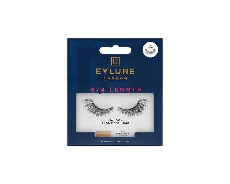 Eylure False Eyelashes No. 004 3/4 Length 3 Piece Set