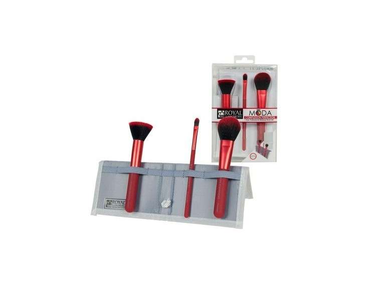 MŌDA Complexion Perfection 4pc Brush Kit - Red 4 Count