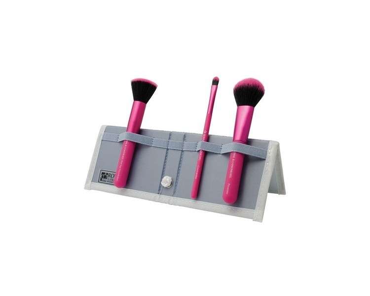 MODA Complexion Perfection 4 Piece Makeup Brush Flip Kit Pink