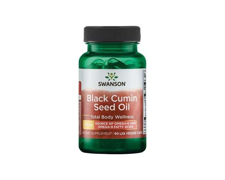 Swanson Black Cumin Seed Oil 500mg 60 Liquid Veggie Capsules