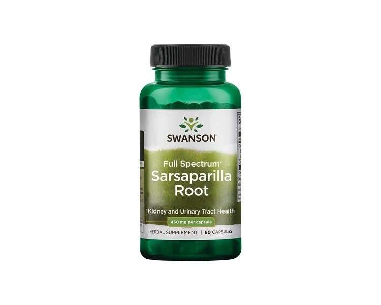 Swanson Sarsaparilla Root 450mg 60 Capsules