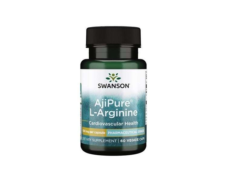 Swanson Ajipure L-Arginine Pharmaceutical Grade Amino Acid 500mg 60 Veg Capsules