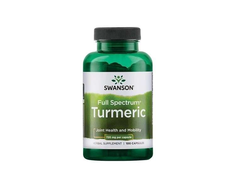 Swanson Premium Brand Turmeric Whole Root Powder 720mg 100 Gelatin Caps