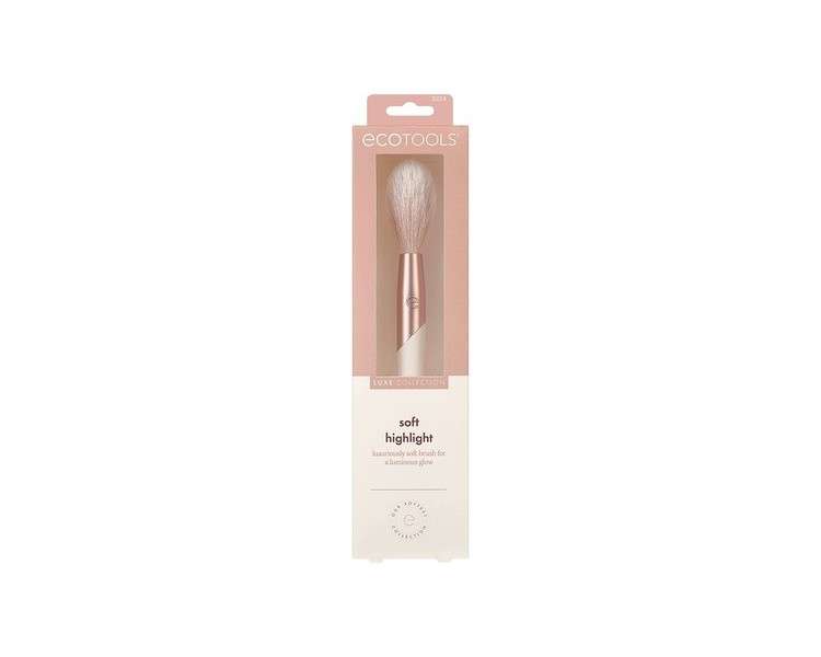 EcoTools Luxe Soft Highlighter Makeup Face Powder Brush Luminous Glow Pink