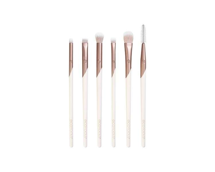 EcoTools Luxe Natural Elegance Professional Makeup Brush Set for Face Cheek and Eye Makeup 5 Piece Set Pink