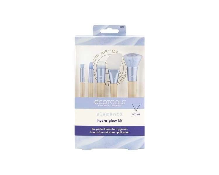 EcoTools Elements Limited Edition Hydro-Flow Skincare & Makeup Application Brush Kit 5 Piece Brush Set Blue