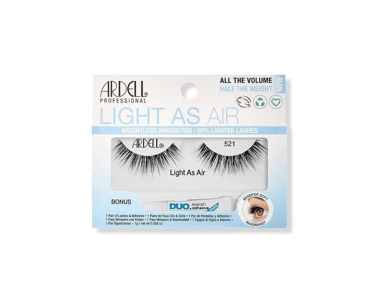 ARDELL Light As Air 521 False Eyelashes with Bonus DUO Adhesive 1g Clear