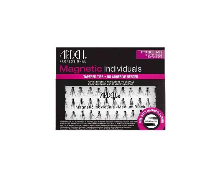 ARDELL Magnetics Individual Medium Magnetic Real Hair Eyelash Extensions for Natural Volume Without Glue