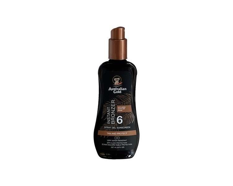 Australian Gold SPF 6 Spray Gel Sunscreen with Instant Bronzer 237ml