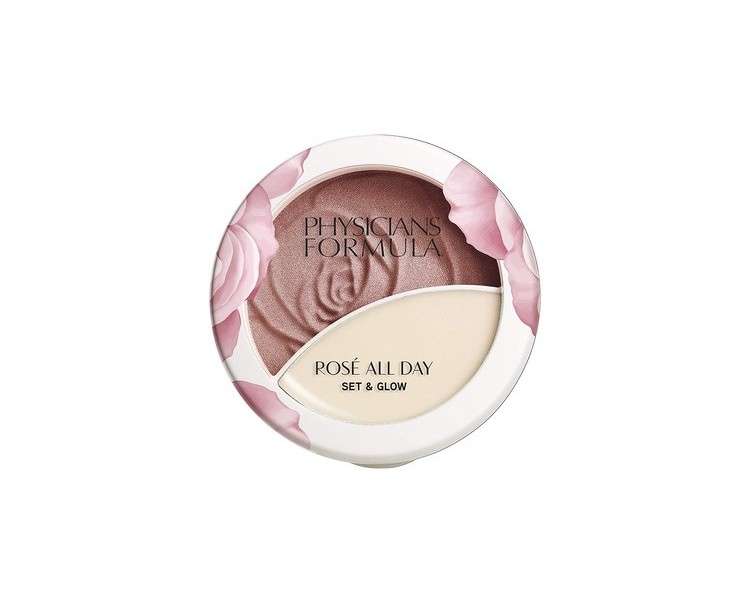 Physicians Formula 2-in-1 Illuminating Powder and Balm Rose All Day Set and Glow with Skin-Tightening Ingredients Brightening Rose