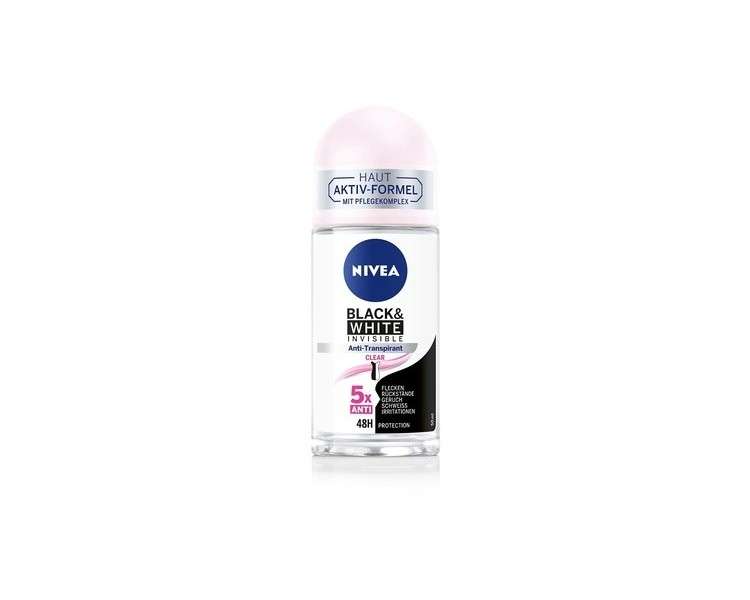 Nivea Deodorant Roll-On Black & White Invisible Clear 50ml