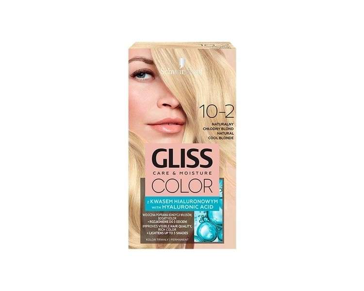 Schwarzkopf Gliss Color Hair Colour Cream 10-2 Cool Natural Blonde 142ml