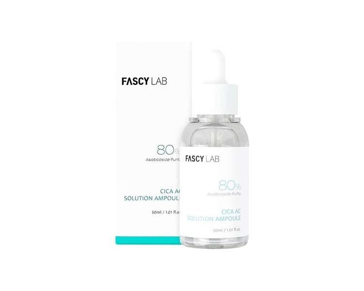 Fascy Lab CICA AC Serum Ampoule Korean Serum Centella Asiatica Lotus Leaf Eucalyptus Leaf Redness Relief Cooling Effect for Sensitive Skin Paraben Free Cica Care Acne Serum 30ml