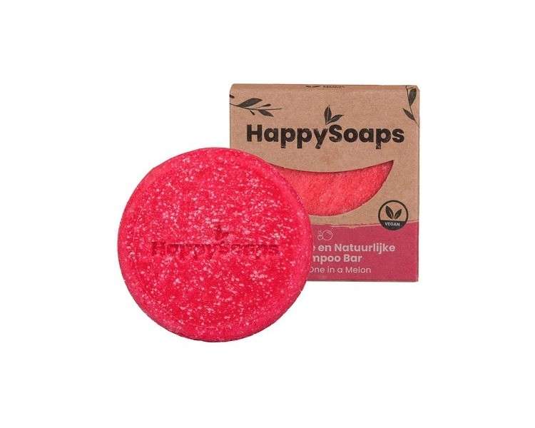 HappySoaps You're One in a Melon 70g Solid Shampoo Bar Vegan 100% Plastic-Free Handmade in EU for a Better Environment