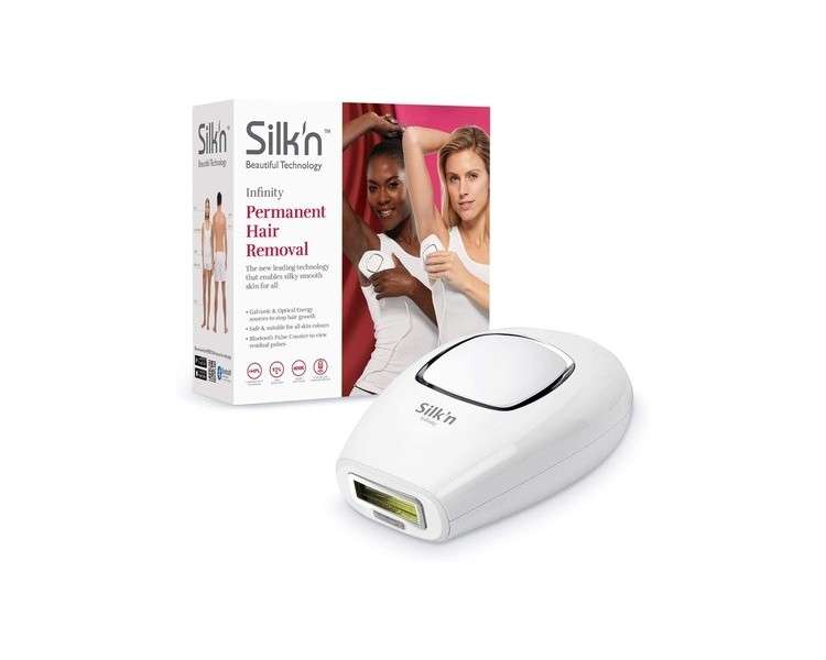 Silk'n Infinity Permanent Hair Removal Device 400,000 Light Pulses IPL Technology for Light to Dark Skin Tones White