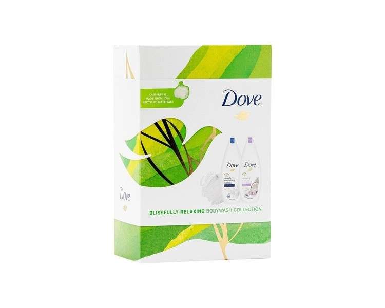 Dove Blissfully Relaxing Ritual Bodywash Duo Collection Gift Set with Shower Puff 225ml