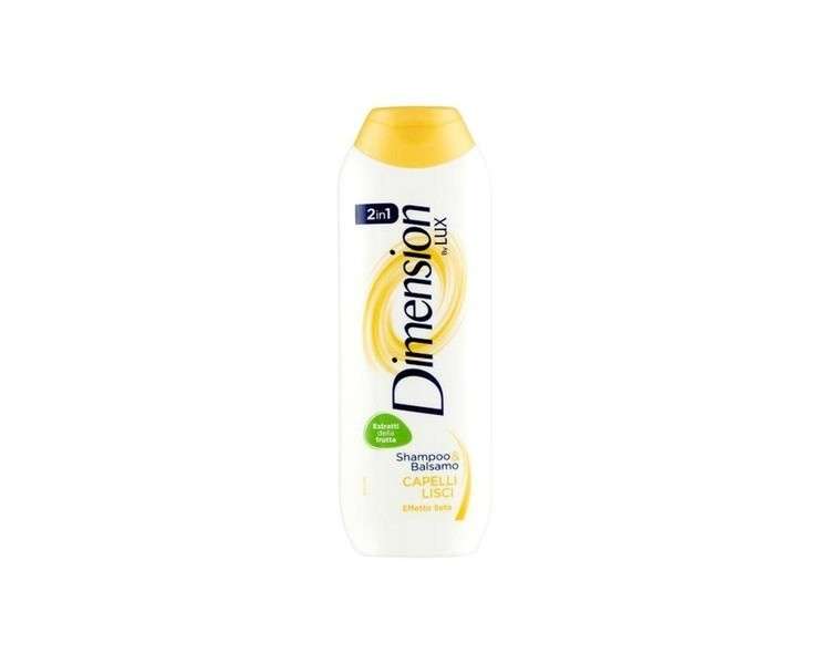 Dimension By Lux 2-in-1 Shampoo & Conditioner with Active Fruit Extracts for Smooth Hair 250ml