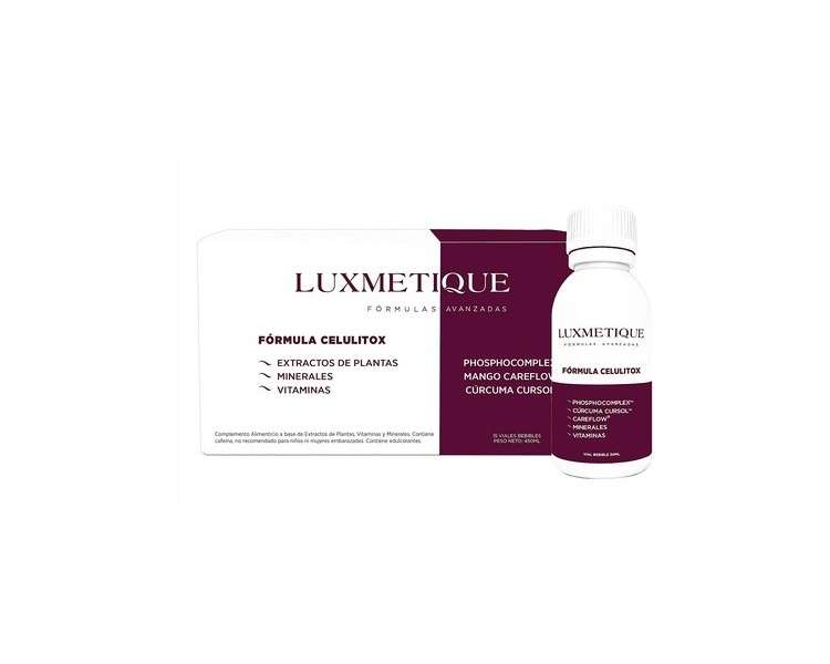 Luxmetique Formula Celulitox Nutricosmetic with Plant Extracts, Vitamins, and Minerals 450ml - Pack of 15