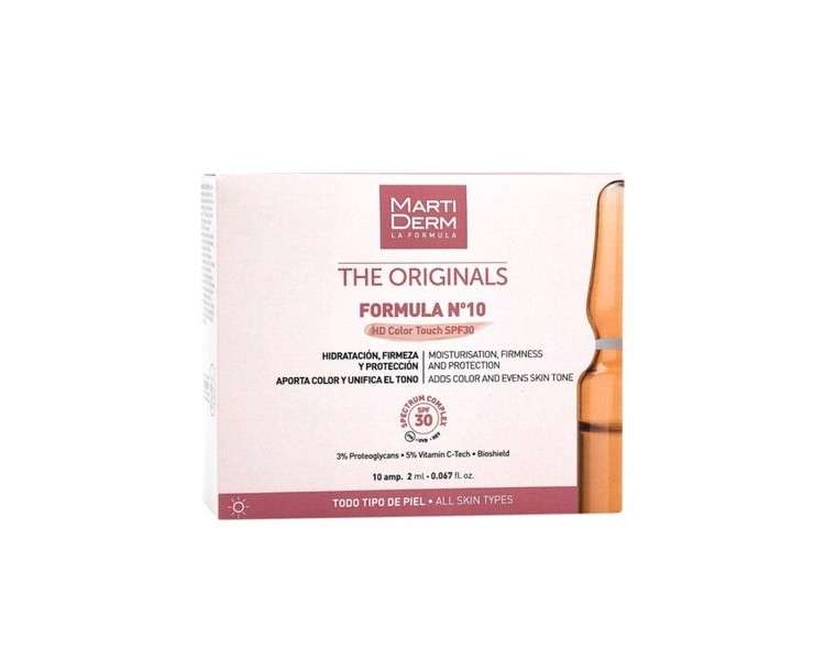 Martiderm Formula No10 HD Color Touch LSF30 10 Ampoules