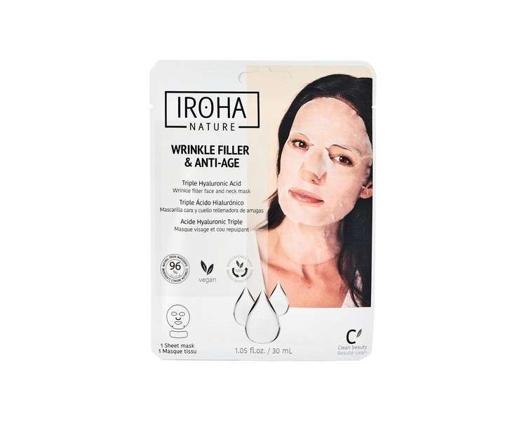 Iroha Nature Anti-Ageing & Wrinkle Filler Sheet Face Mask With Triple Hyaluronic Acid