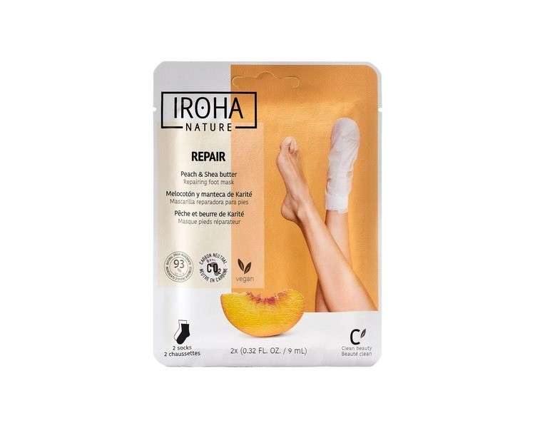 Iroha Nature Repairing Socks Mask for Feet Peach