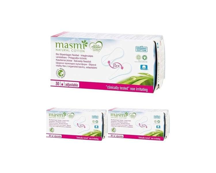 MASMI NATURAL COTTON Bio Panty Liners Flex 30 Pieces