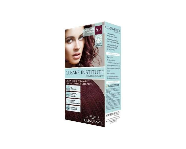 Colour Clinuance 5.6 Cherry Chocolate Hair Dye for Sensitive Hair - Permanent Color without Ammonia - More Shine - Intense Color - 100% Coverage - Dermatologically Tested