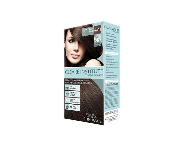 Colour Clinuance 4.01 Cool Chocolate Hair Dye for Sensitive Hair - Permanent Color without Ammonia - More Shine - Intense Color - 100% Coverage - Dermatologically Tested