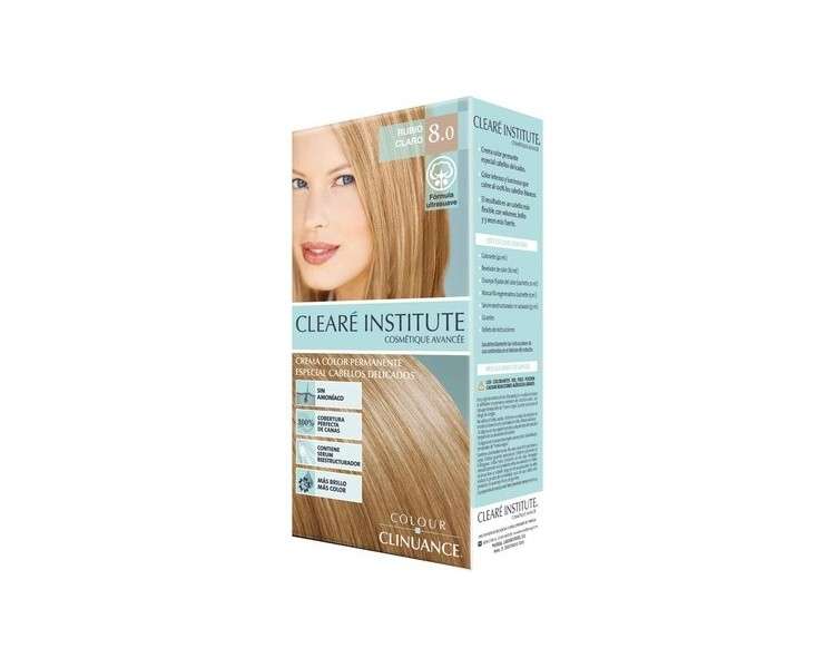 Colour Clinuance 8.0 Light Blonde Hair Dye for Sensitive Hair - Permanent Color without Ammonia - More Shine - Intense Color - 100% Coverage - Dermatologically Tested