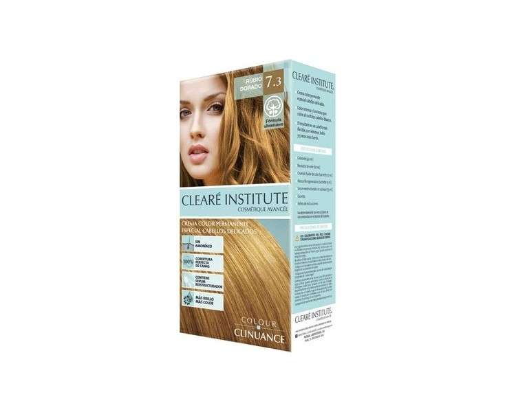 Colour Clinuance 7.3 Golden Blonde Hair Dye for Sensitive Hair - Permanent Color without Ammonia - More Shine - Intense Color - 100% Coverage - Dermatologically Tested