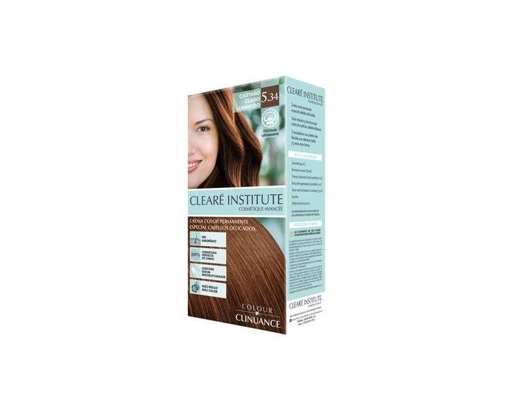 Colour Clinuance 5.34 Light Brown Bright Hair Dye for Sensitive Hair Permanent Color without Ammonia More Shine Intense Color 100% Coverage Dermatologically Tested
