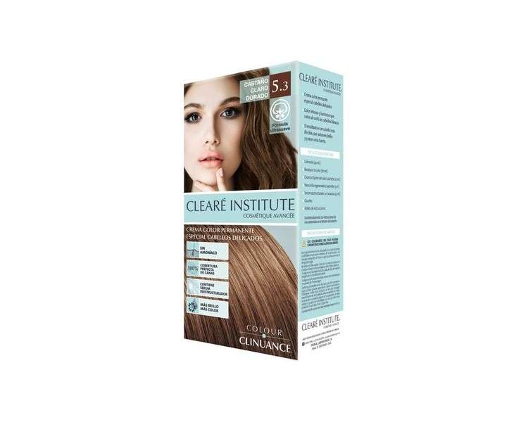 COLOUR CLINUANCE 5.3 Light Golden Brown Hair Dye for Sensitive Hair - Permanent Color without Ammonia - More Shine - Intense Color - 100% Coverage - Dermatologically Tested 100ml