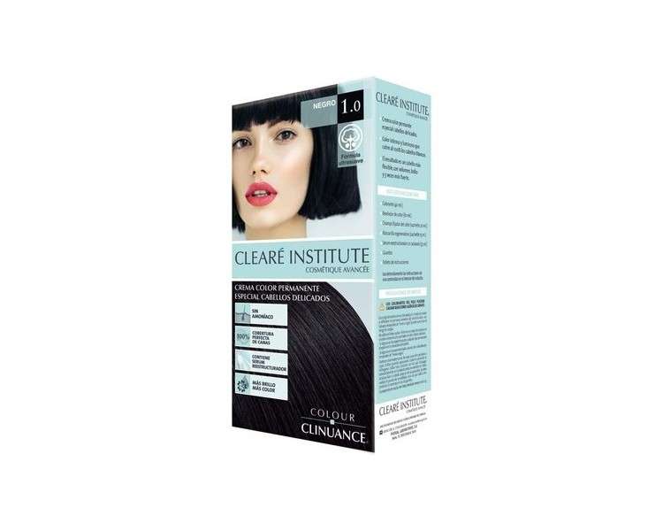Colour Clinuance 1.0 Black Hair Dye for Sensitive Hair - Permanent Color without Ammonia - More Shine, Intense Color, 100% Coverage - Dermatologically Tested