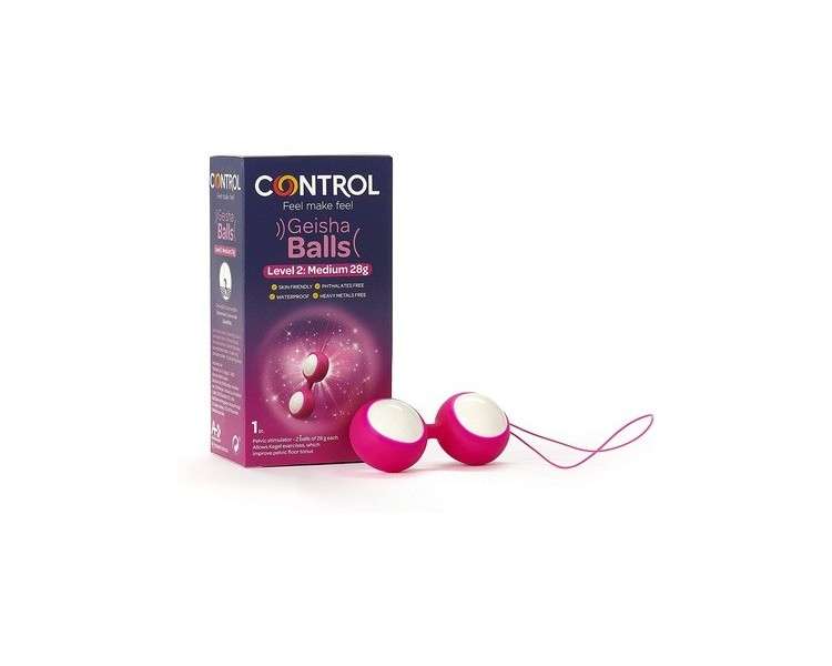 Control Geisha Balls Level II Chinese Balls for Revitalizing Floors with 2 Detachable Balls 28g - Training Device for Pelvic Floor Medical Silicone Waterproof Easy to Clean