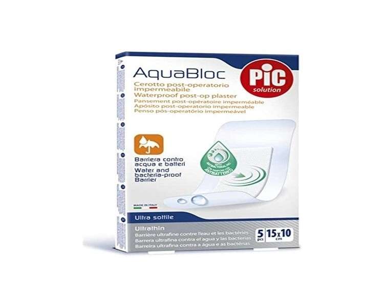 Pic Aquabloc Antibacterial Band-Aid 5 Pieces 10 x 15 cm