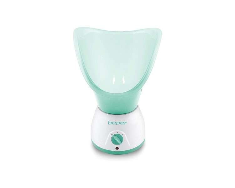 BEPER 40.967N Facial Sauna and Aromatherapy 2 Powers Healing and Relaxing Treatments Hydration and Face Cleansing White/Green