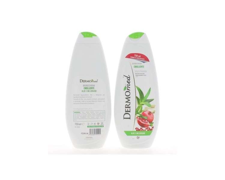 DERMOmed Aloe and Pomegranate Emollient Bath Foam with Aloe Vera 25.3 Fluid Ounce 750ml Bottle