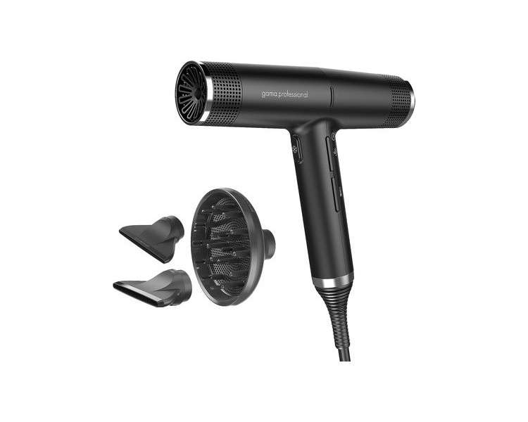 GA.MA Italy Professional Perfect IQ Hairdryer with Sophisticated Technologies for Hair Well-Being and Shine 2000W Black