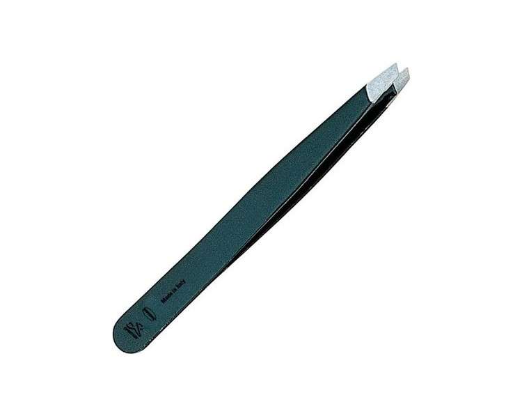 Optima 3.5 inch Elegant Black Finish Stainless Steel Slant Tip Tweezers