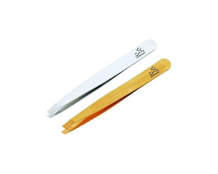 Optima 3.5 inch Elegant Matt Finish Stainless Steel Slant Tip Tweezers