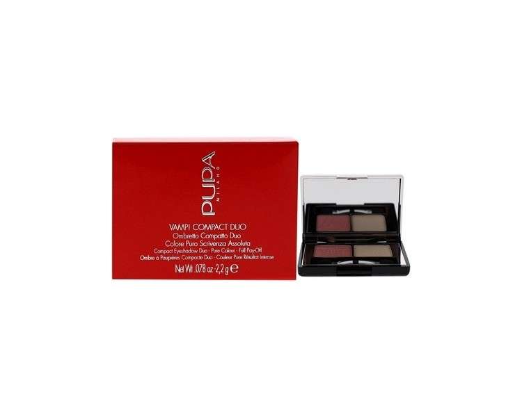 Pupa Milano Vamp! Compact Duo Eyeshadow 001 Rose Perlage for Women 0.078oz