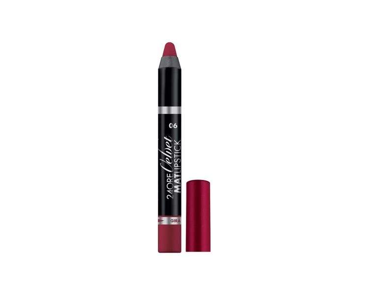 24 Hours Velvet Mat Pencil Lipstick N.06 Bordeaux