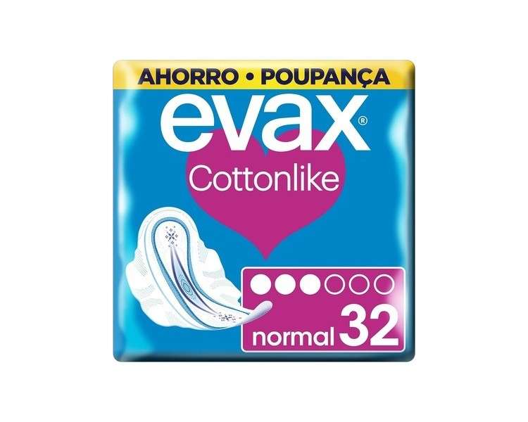 EVAX Cottonlike Sanitary Towels Normal Wings UDS 32