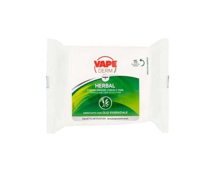 Vape Derm Herbal Wipes 15 Pcs