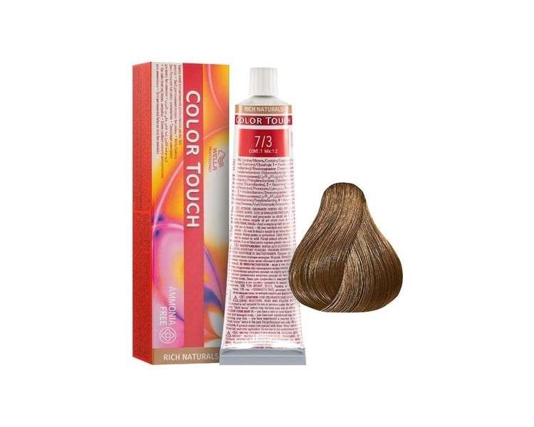 Wella Color Touch Rich Naturals 7/3 Medium Blonde Gold Hair Color 100ml