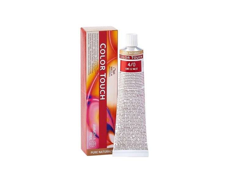 Wella Color Touch Pure Naturals 4/0 Medium Brown/Natural Hair Color 60ml