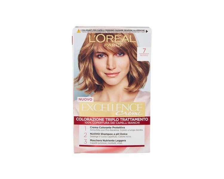 Loreal Excellence Triple Treatment Hair Coloring Cream 7 Blond