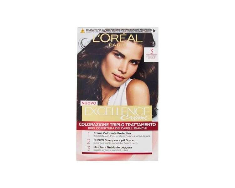 L'Oréal Paris Excellence Cream Hair Dye Chestnut Dark N3